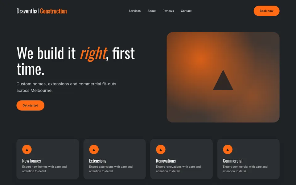 Draventhal Construction sample homepage