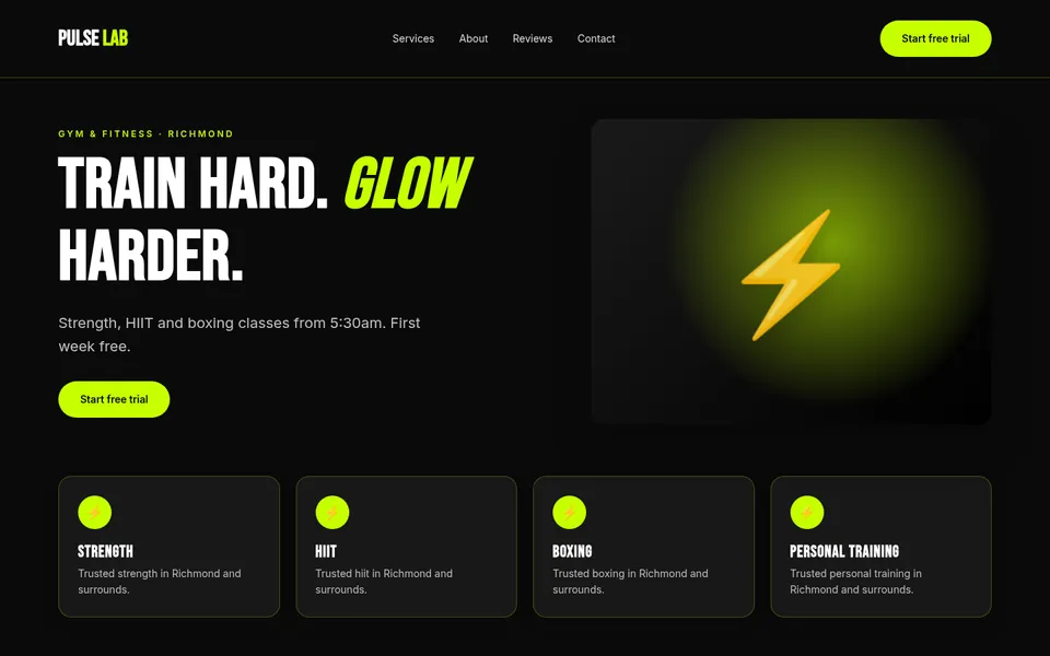 Pulse Lab sample homepage